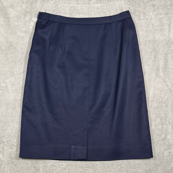 VTG Pendleton Womens Navy Wool Pencil Skirt USA Size 6 Office 90s Business Alt - Picture 2 of 9